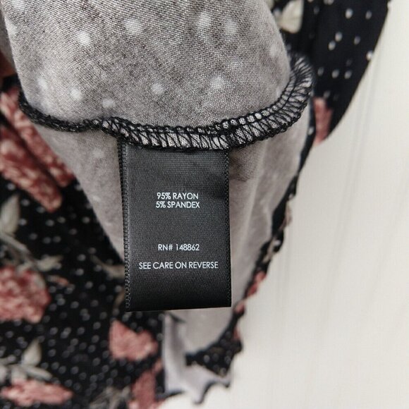 Torrid Mini Jersey Wrap Dress Plus Size 3X Black Polka Dot Floral Print Stretch - Picture 11 of 13